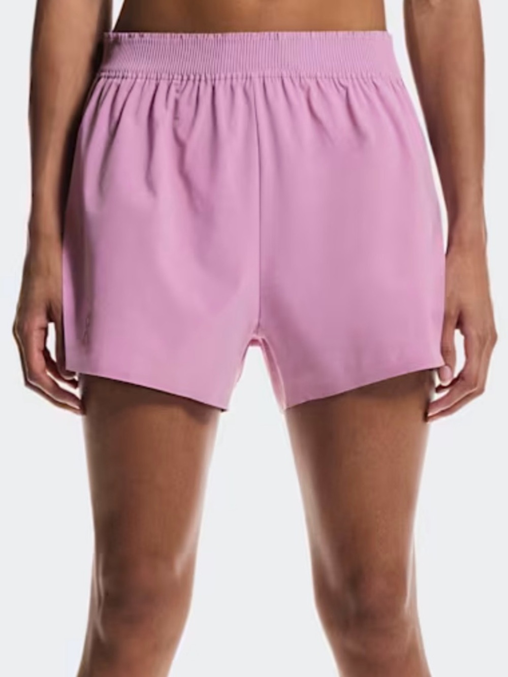 Women's on cloud Pink Elastic-Waist Performance Shorts
